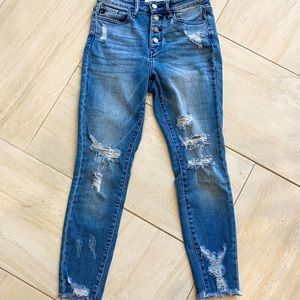 Kancan 7 27 button fly jeans denim skinny